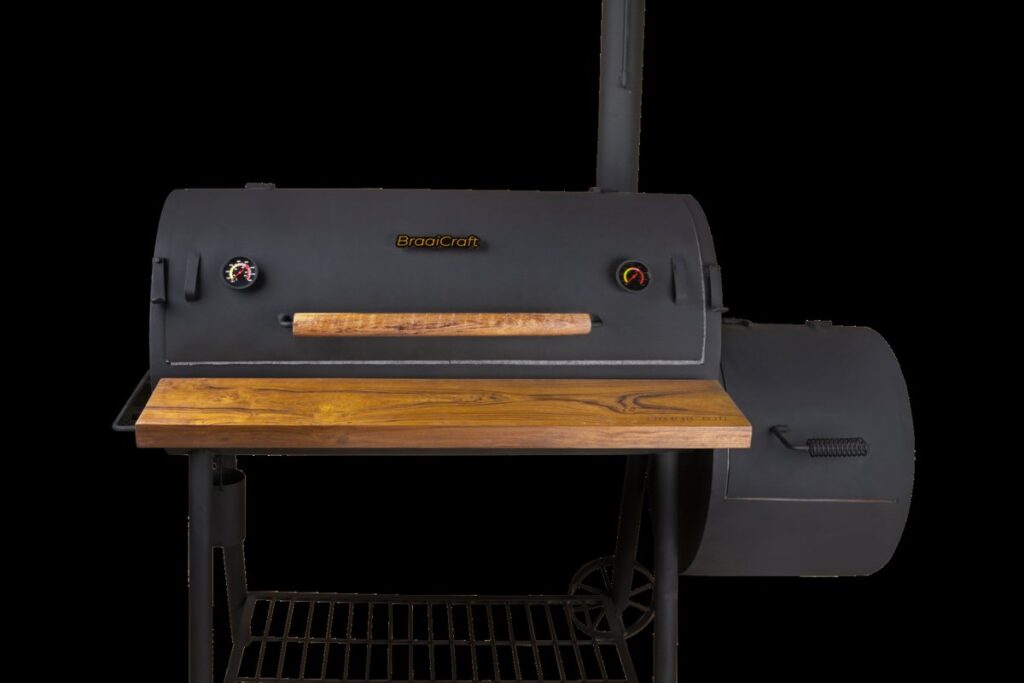 Reverse flow offset smoker BBQ grill